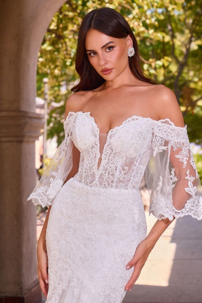Margareta Gown Bell Sleeve Mermaid Wedding Dress