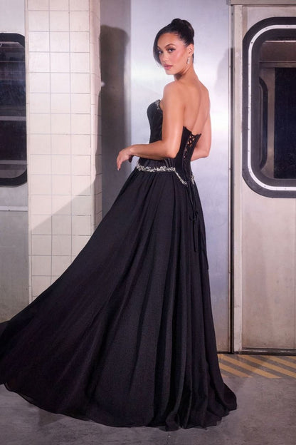 Georgina Corset Ball Gown With Scarf