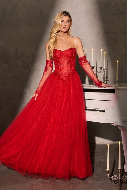 LILITH GOWN A- TULLE DRESS WITH GLOVES