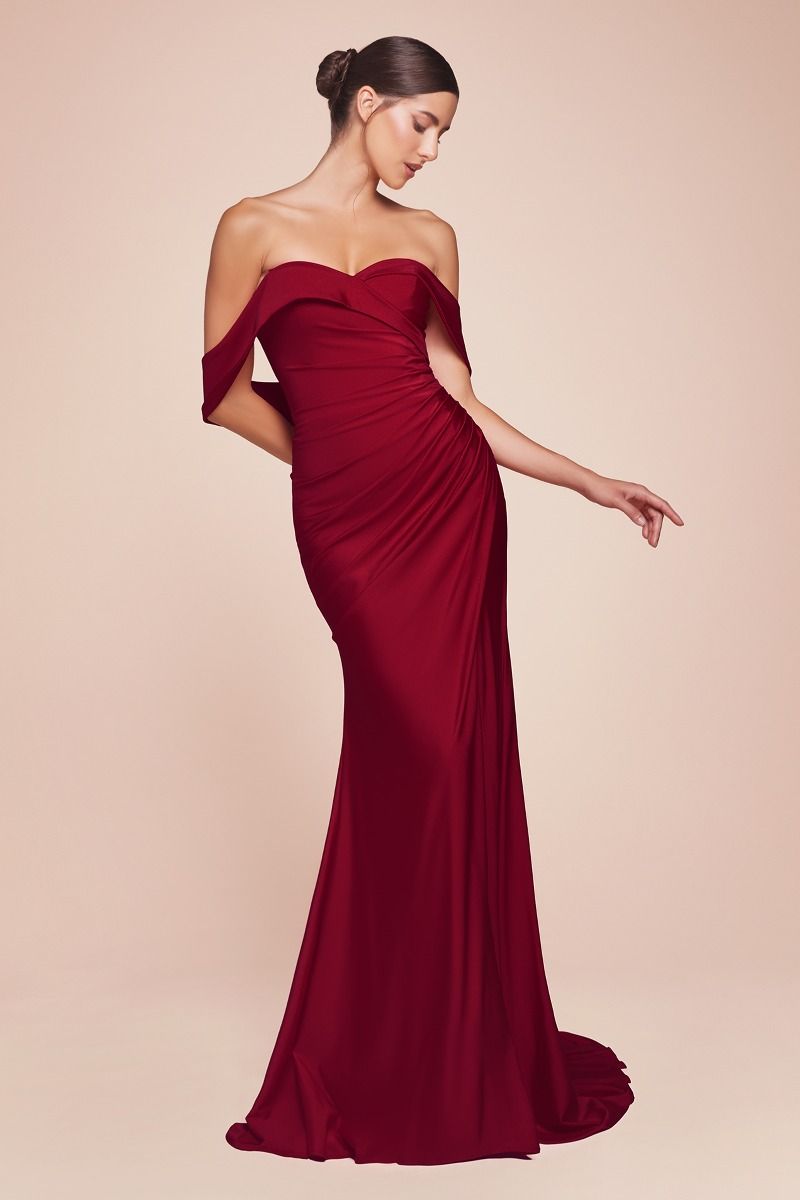 FREYA GOWN OFF THE SHOULDER STRETCH SPANDEX DRESS