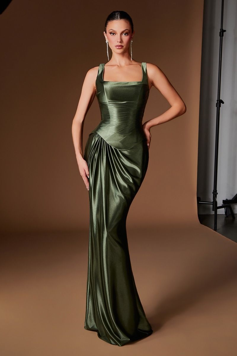 Trudy Gown Draped Luxe Satin Dress