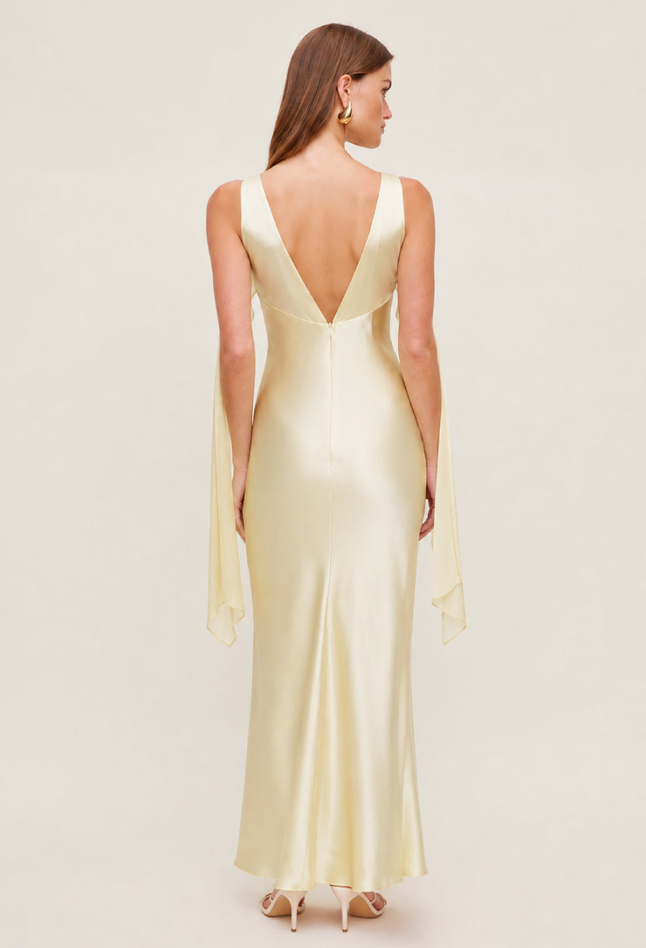 Charlotte Butter Yellow Maxi Dress with Scarf
