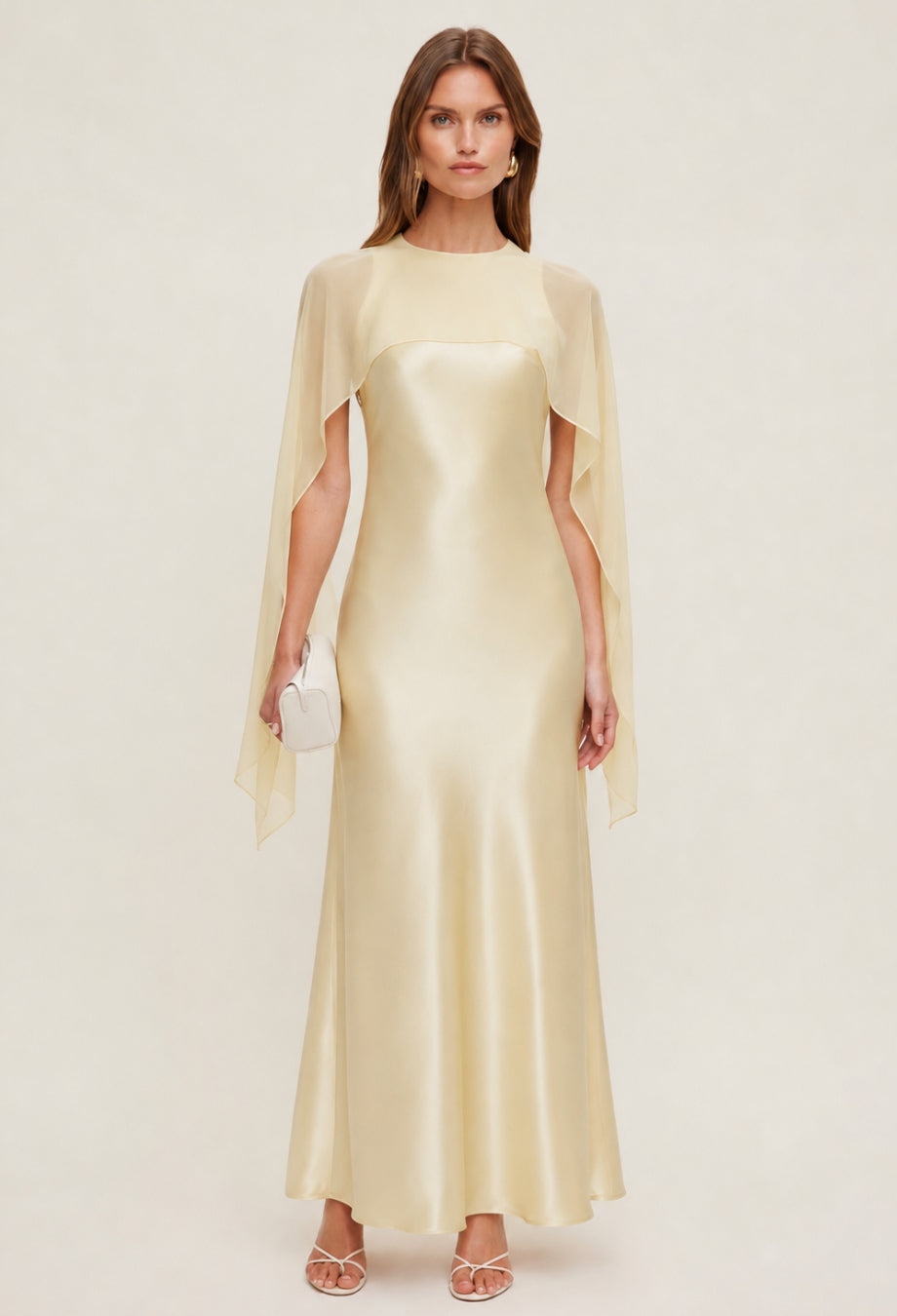 Charlotte Butter Yellow Maxi Dress with Scarf