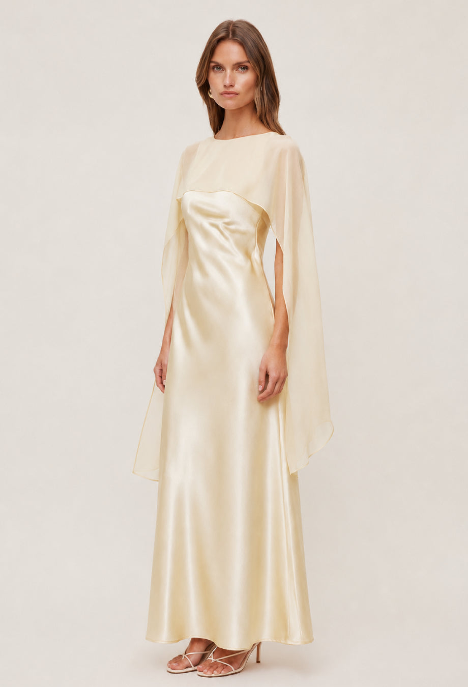 Charlotte Butter Yellow Maxi Dress with Scarf