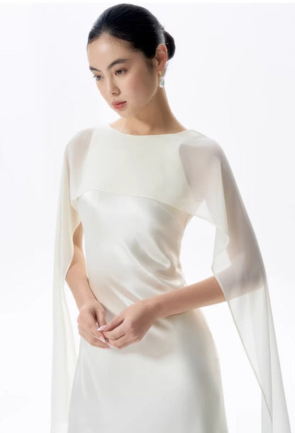 Charlotte Maxi Dress with Scarf Ivory