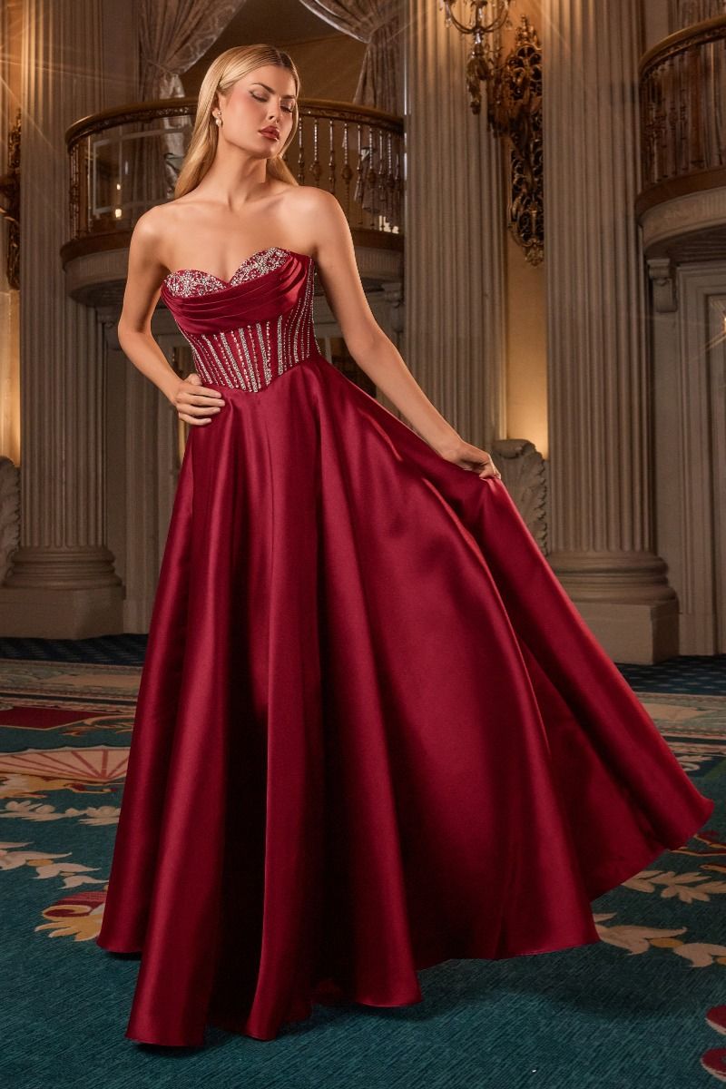 Mindy Mikado Ball Gown Corset A- Evening Dress