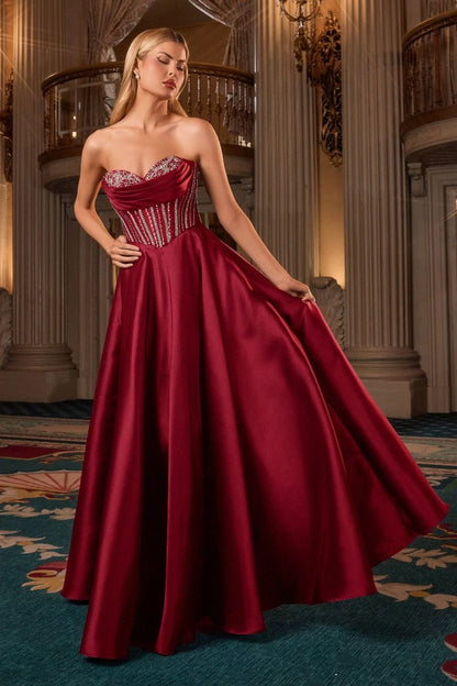 Mindy Mikado Ball Gown Corset A- Evening Dress