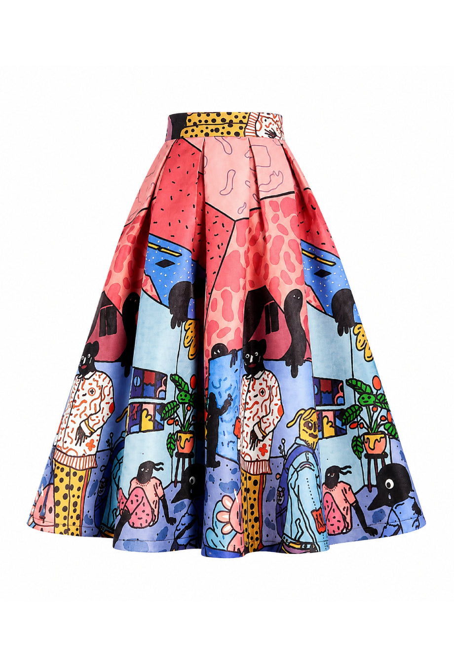 Clara Vintage Pleated Midi Skirt