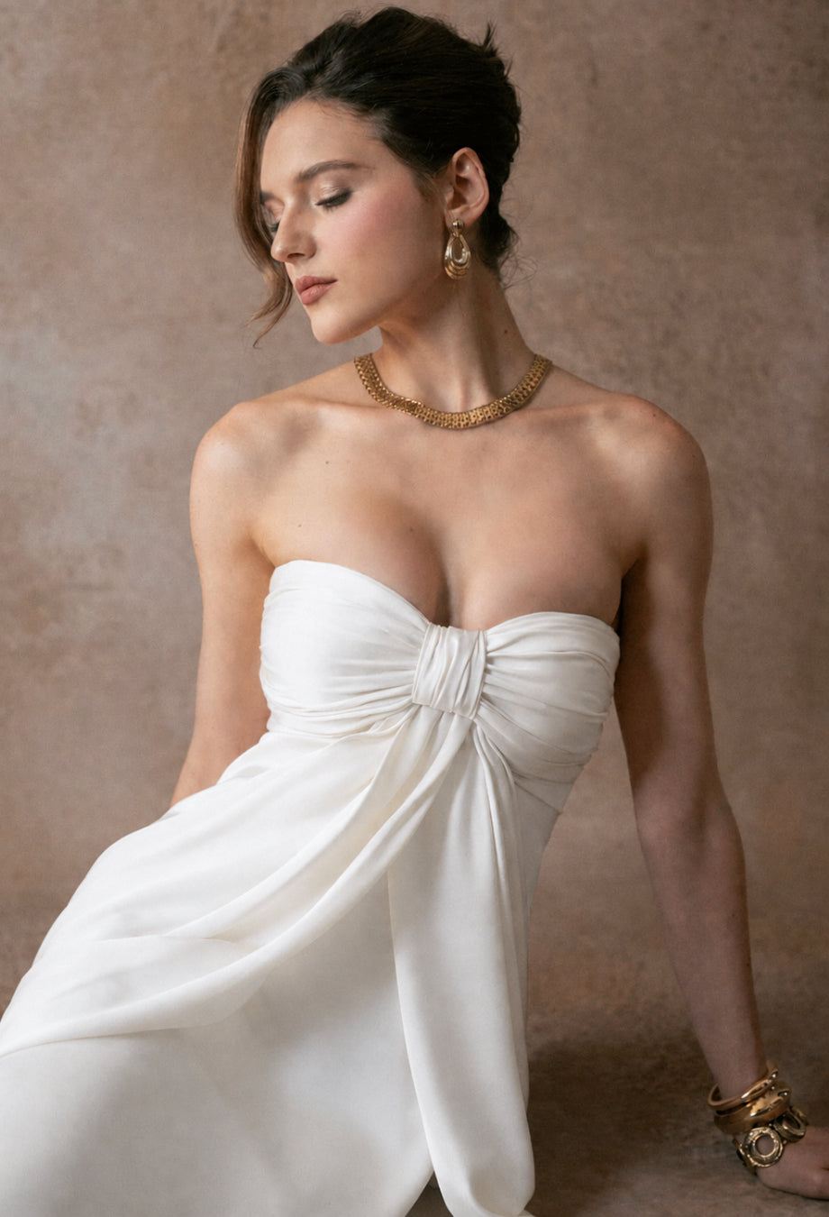 Clarinda Strapless Bridal Gown Ivory