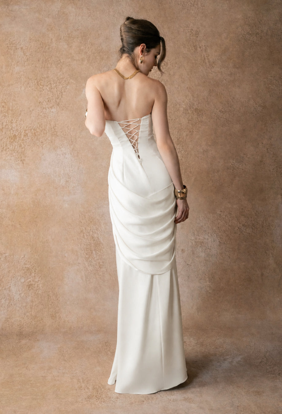 Clarinda Strapless Bridal Gown Ivory