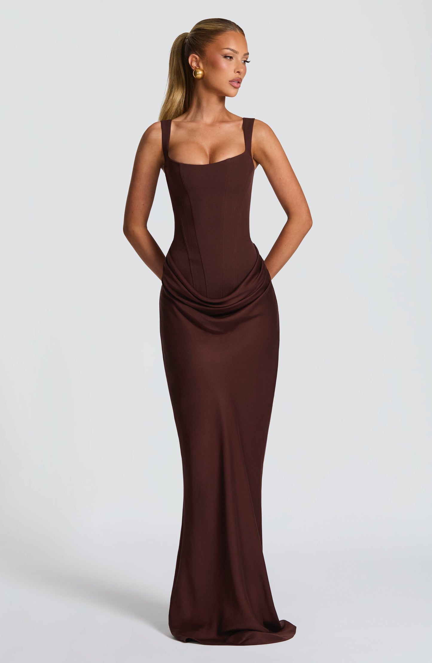 Cornelia Maxi Dress Plum Brown