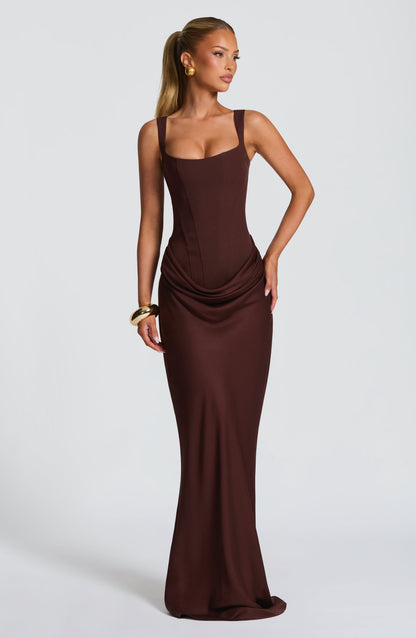 Cornelia Maxi Dress Plum Brown