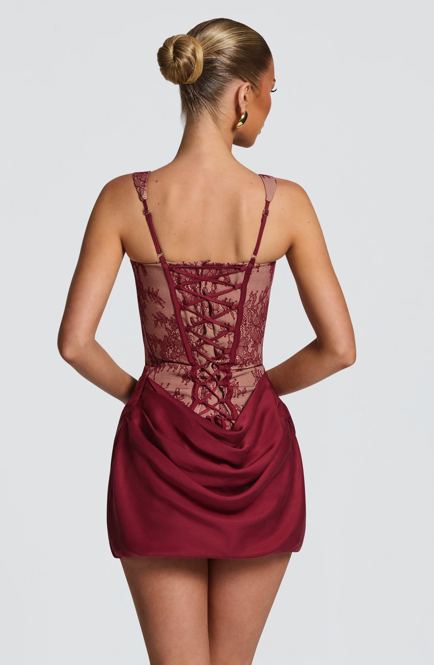 Cornelia Mini Dress Burgundy Lace