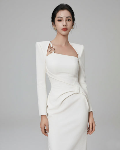 Courtney Midi Dress Ivory