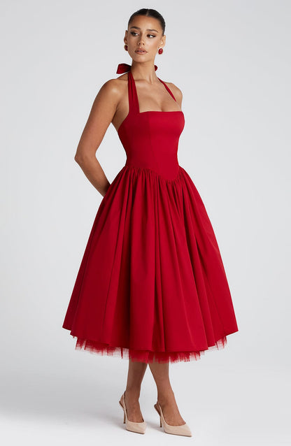 Cressida Midi Dress Red