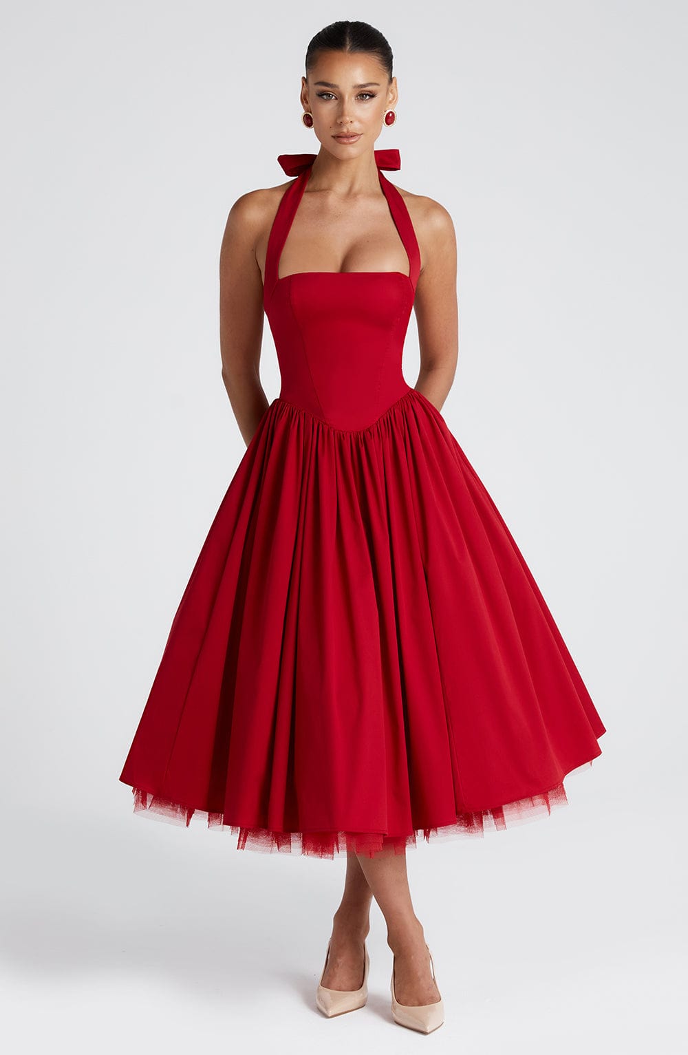 Cressida Midi Dress Red