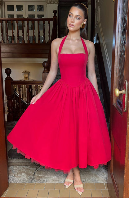 Cressida Midi Dress Red