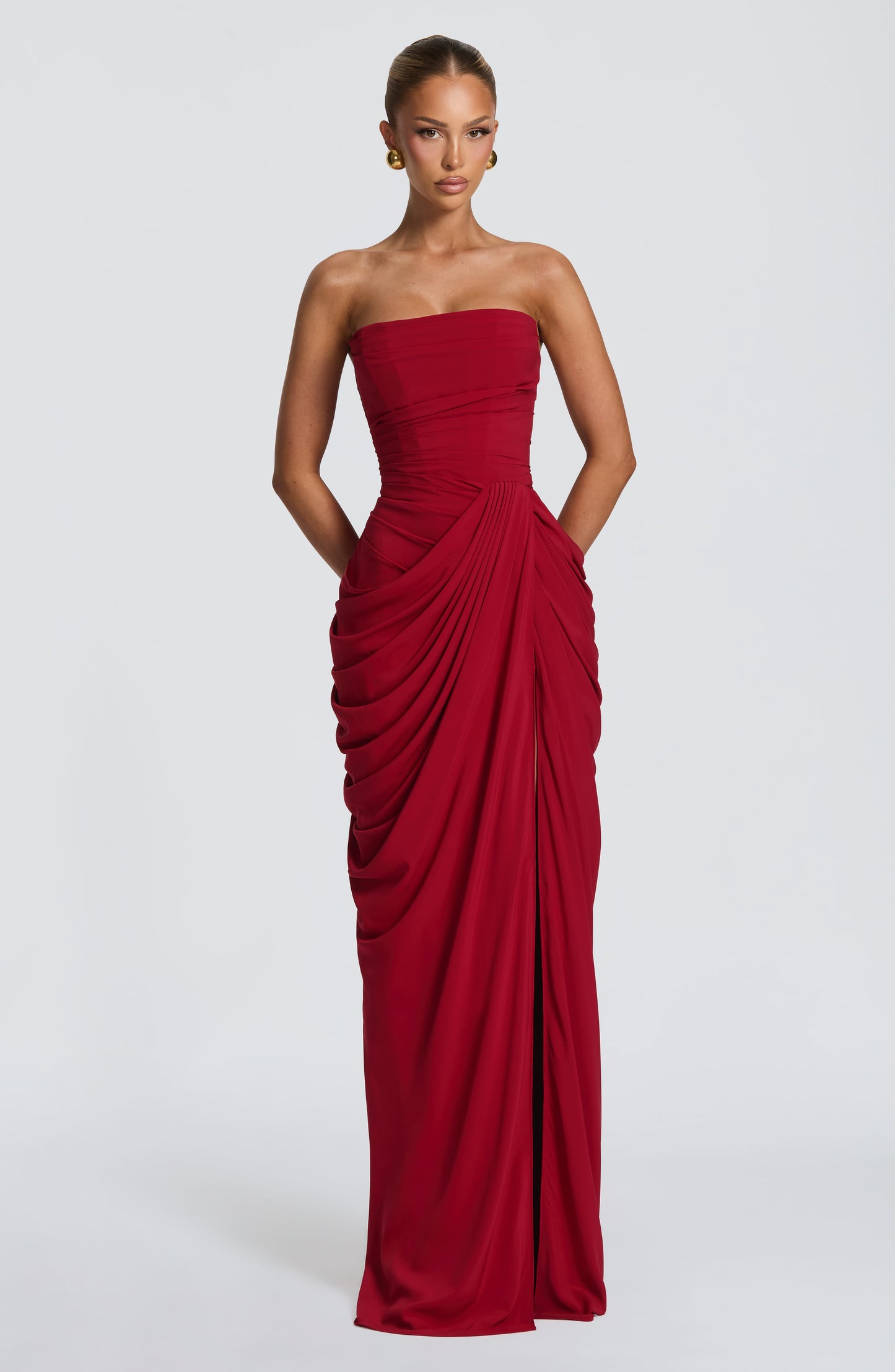 Cyra Maxi Dress Deep Red