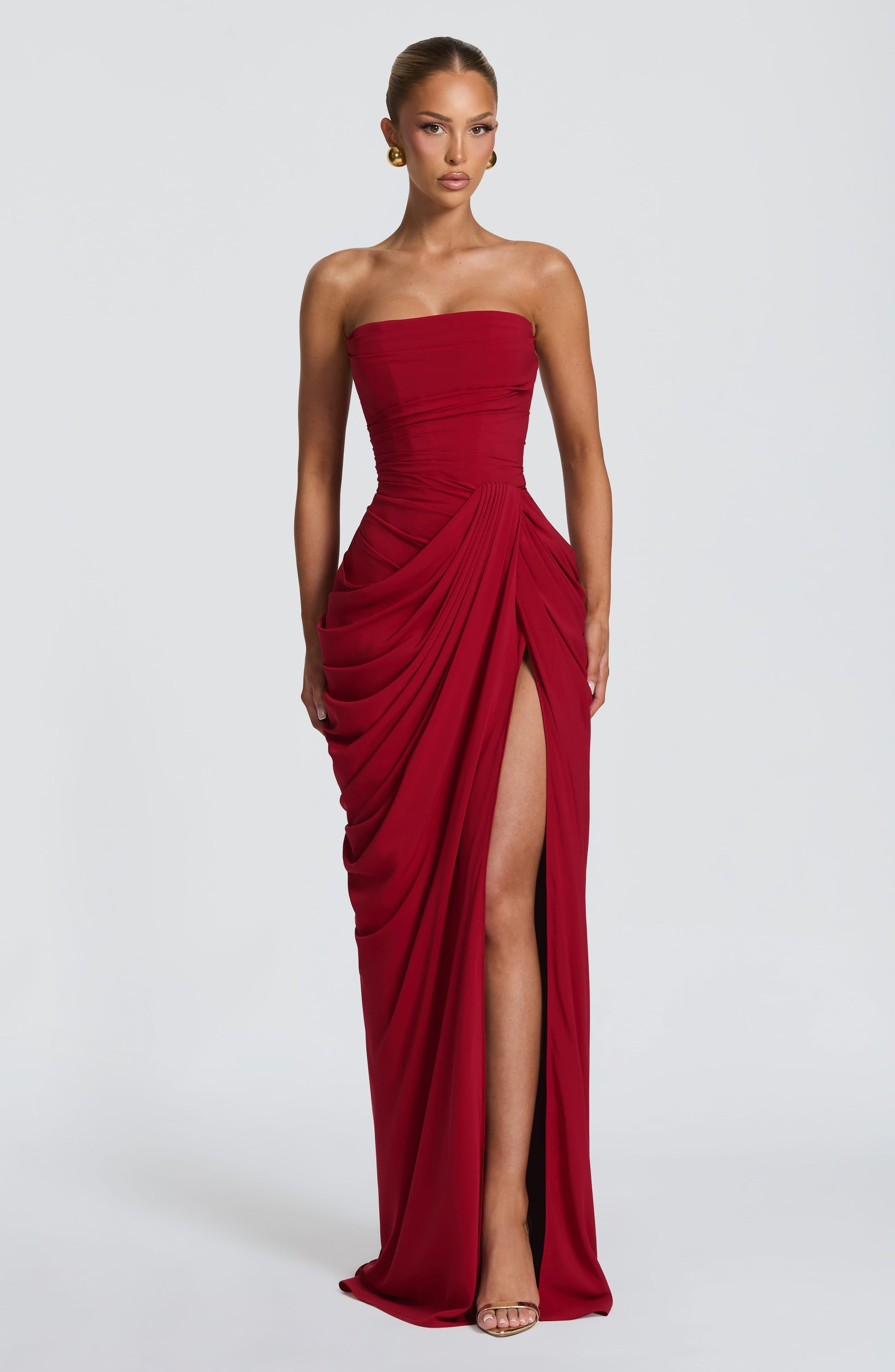 Cyra Maxi Dress Deep Red