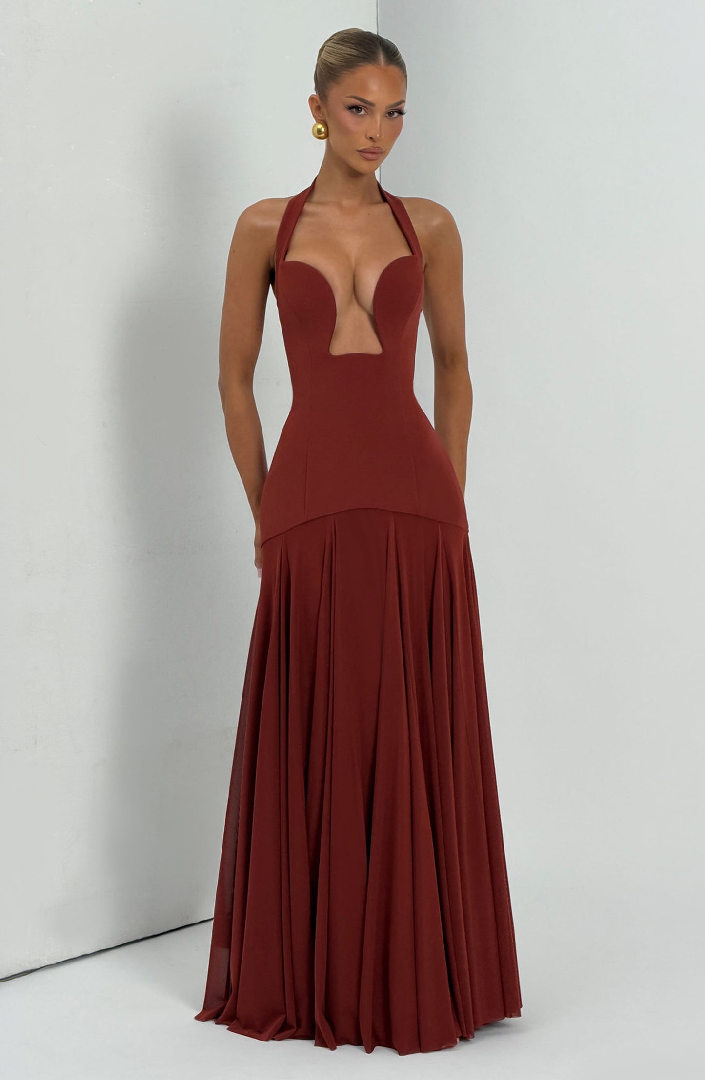 Cyrene Maxi Dress Deep Rust