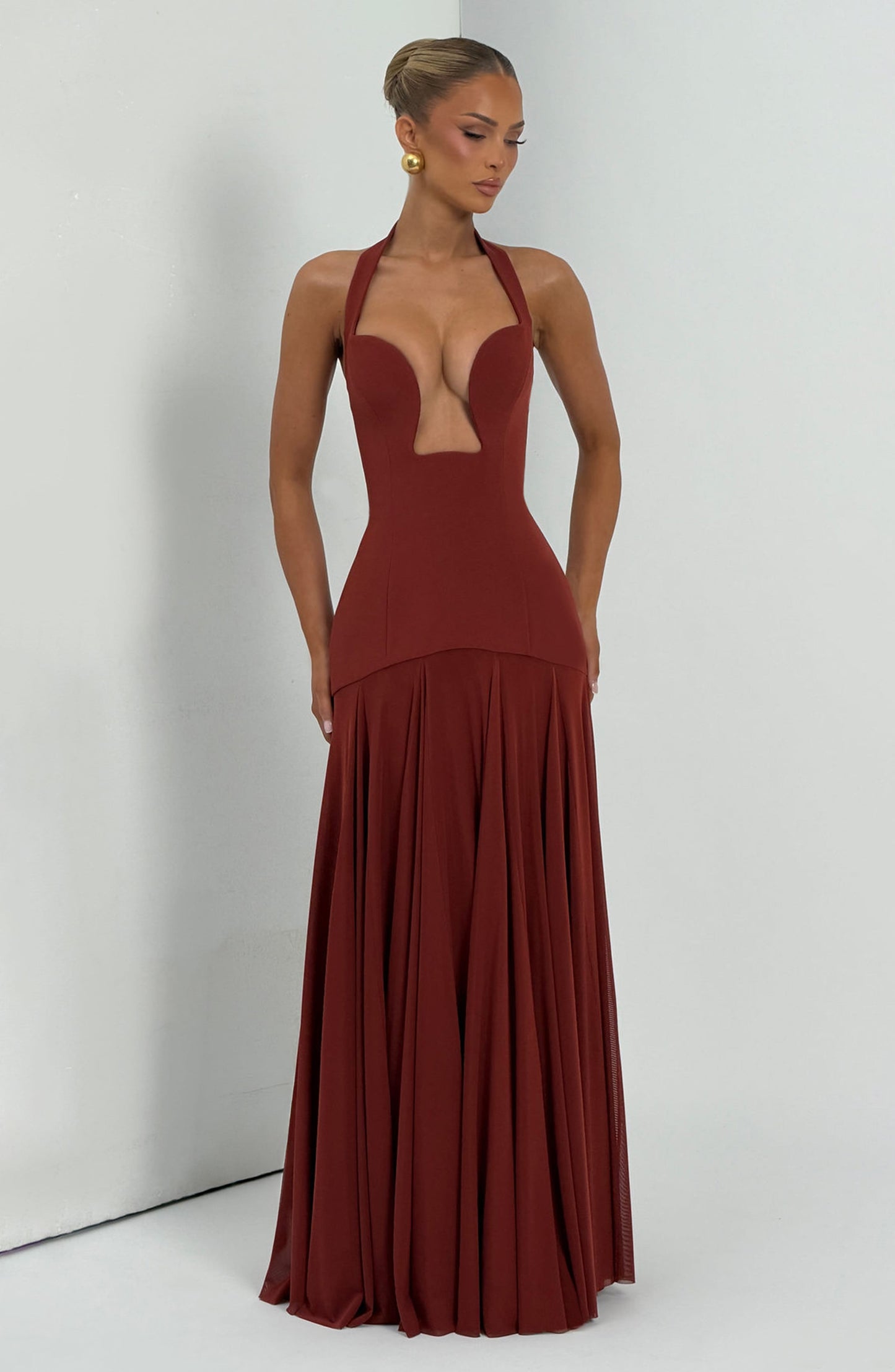 Cyrene Maxi Dress Deep Rust