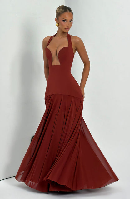 Cyrene Maxi Dress Deep Rust