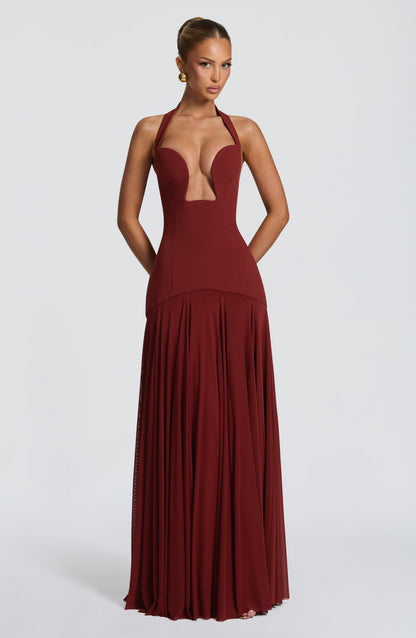Cyrene Maxi Dress Deep Rust