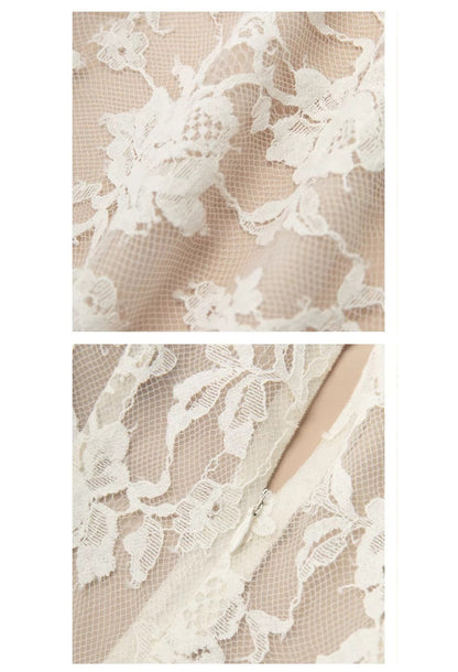 Daisy Lace Mini Dress Ivory