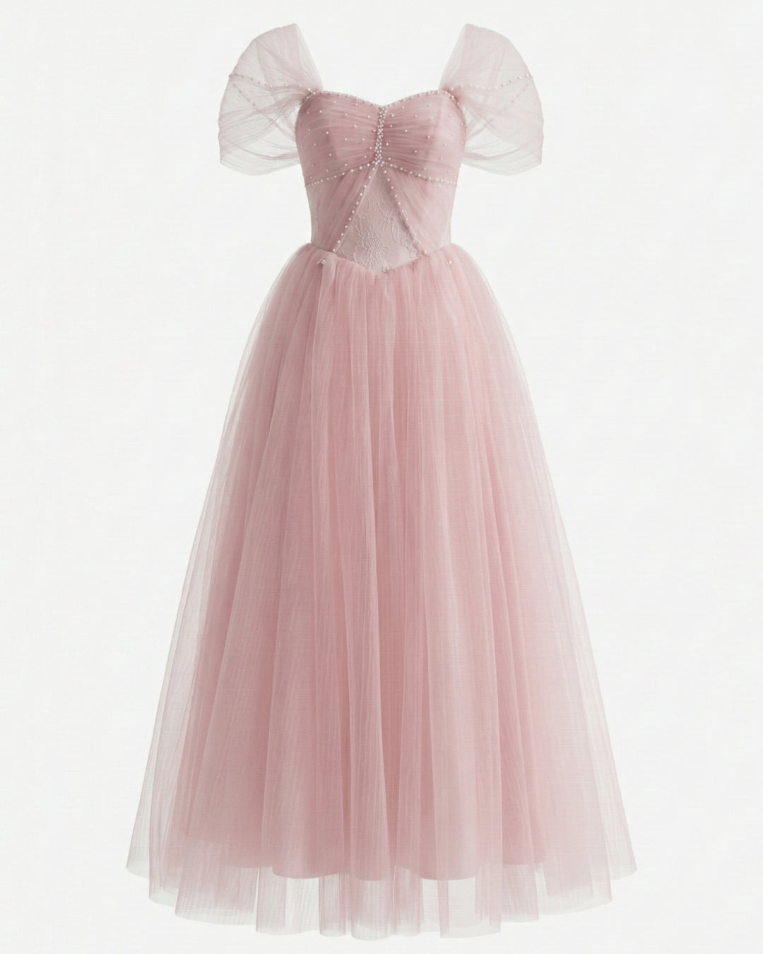Dallas Mesh Maxi Dress Blush Pink
