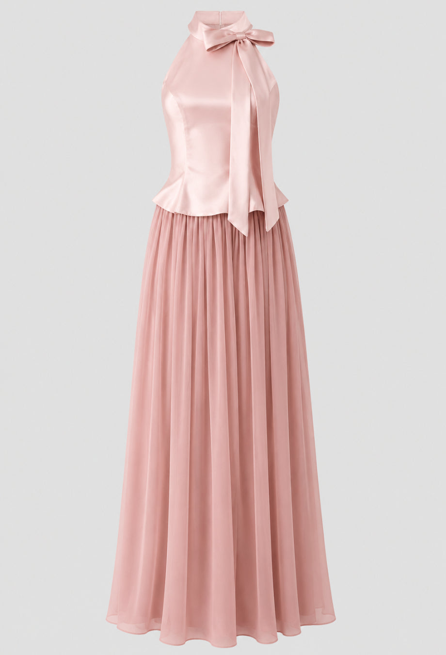 Darcee Pink Choker-Neck Sleeveless Maxi Dress