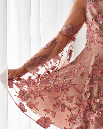 Davina Dress Embroidery Rose