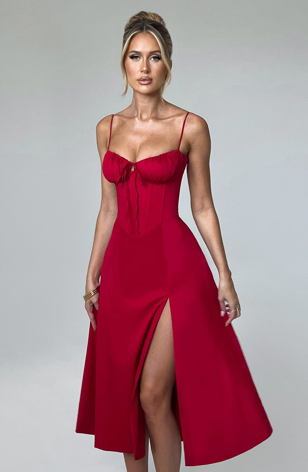 Deanna Midi Dress Red