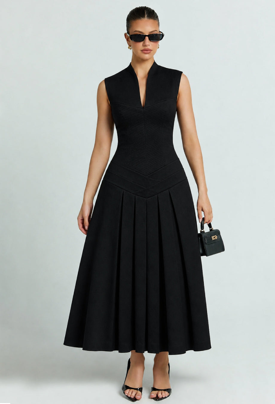 Debutante Backless Midi Dress Black