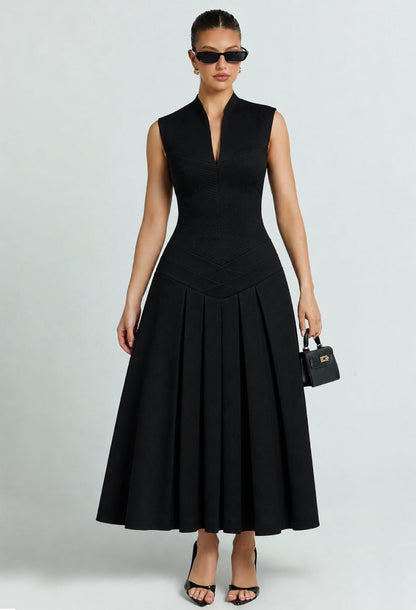 Debutante Backless Midi Dress Black