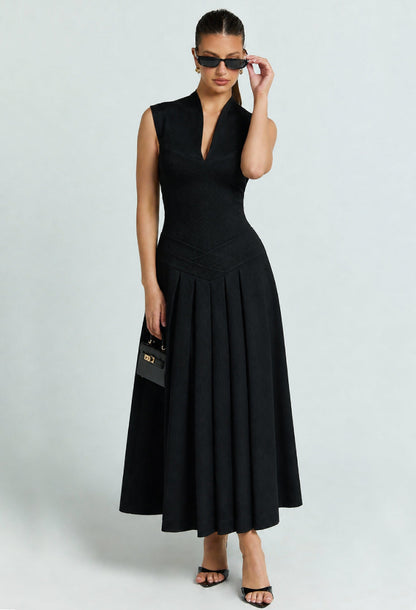 Debutante Backless Midi Dress Black