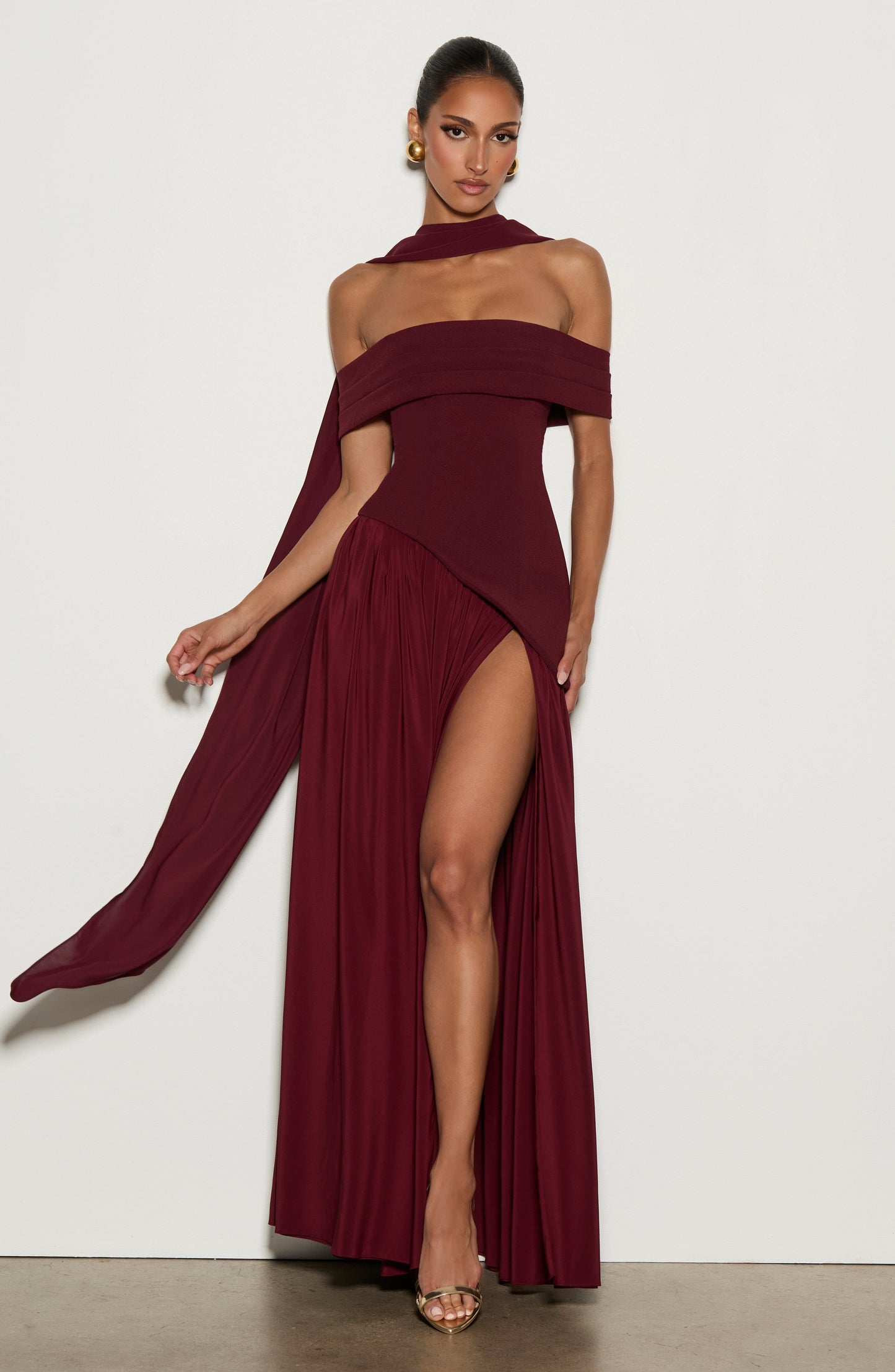 Delilah Maxi Dress Cherry Lacquer