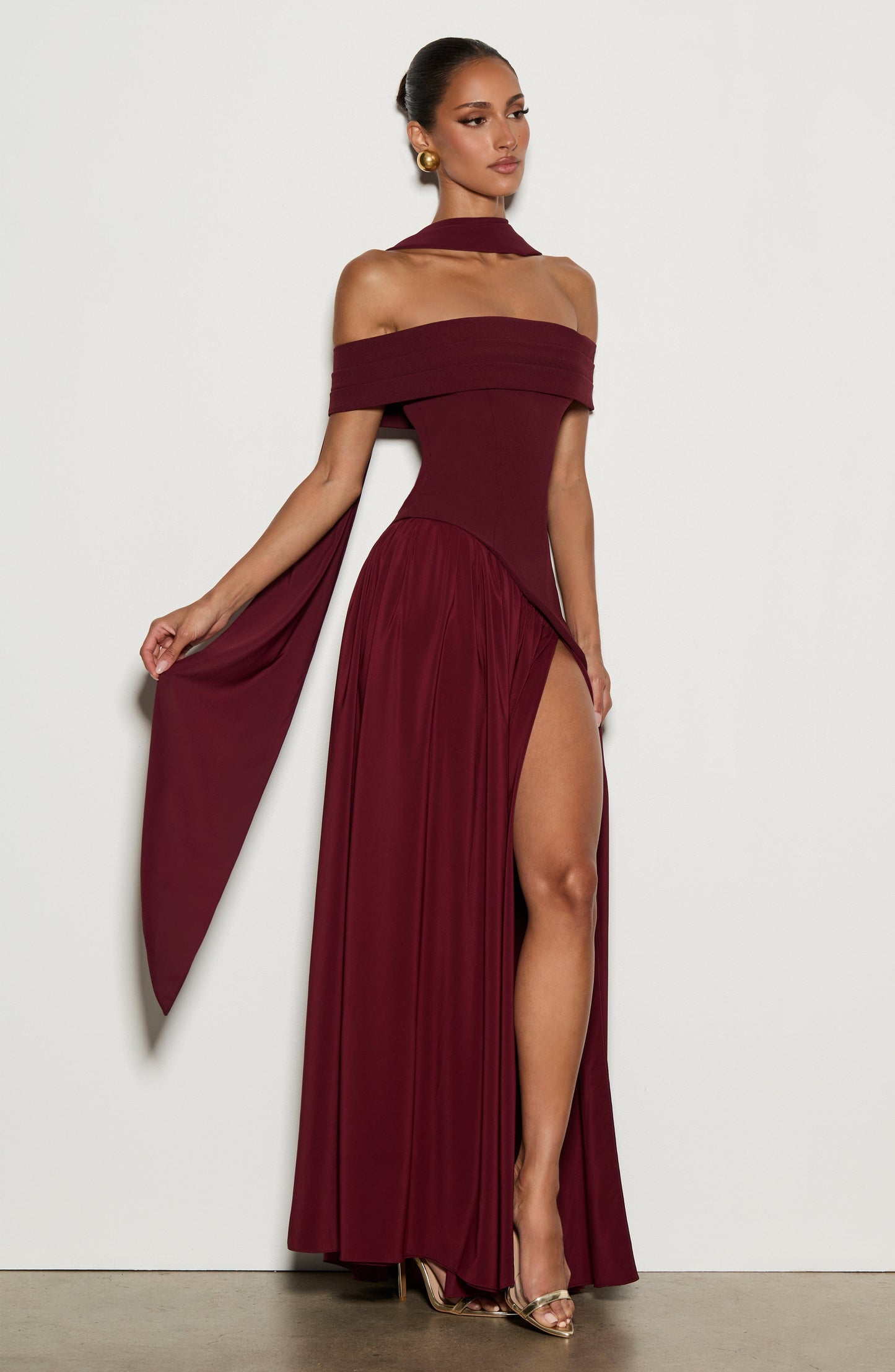 Delilah Maxi Dress Cherry Lacquer