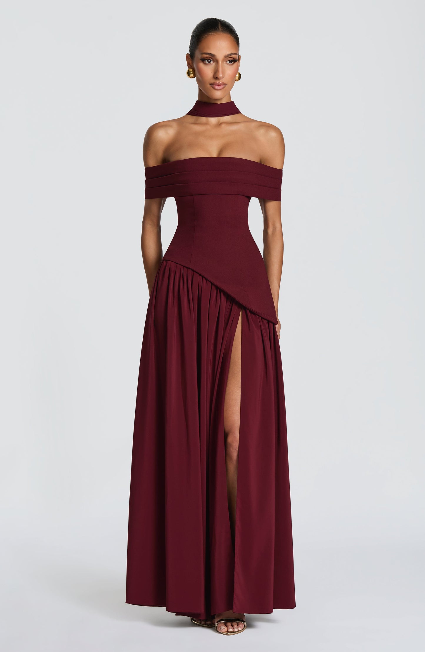 Delilah Maxi Dress Cherry Lacquer