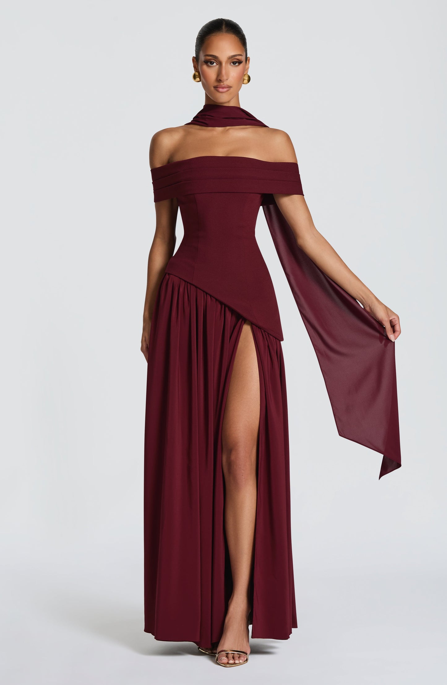 Delilah Maxi Dress Cherry Lacquer