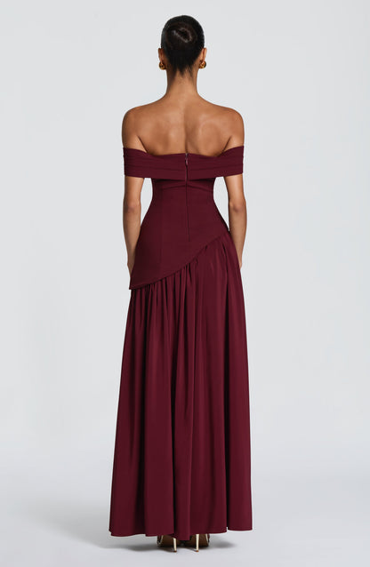 Delilah Maxi Dress Cherry Lacquer