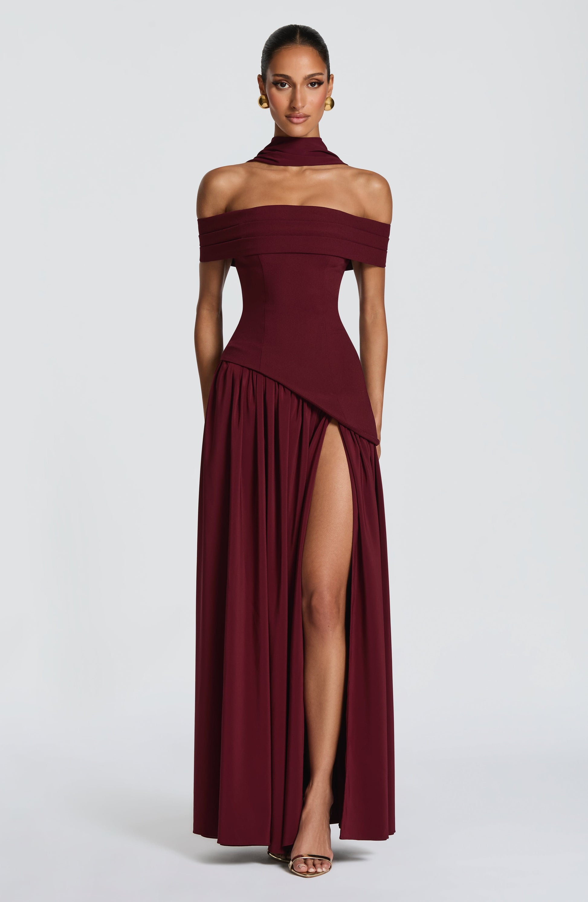 Delilah Maxi Dress Cherry Lacquer