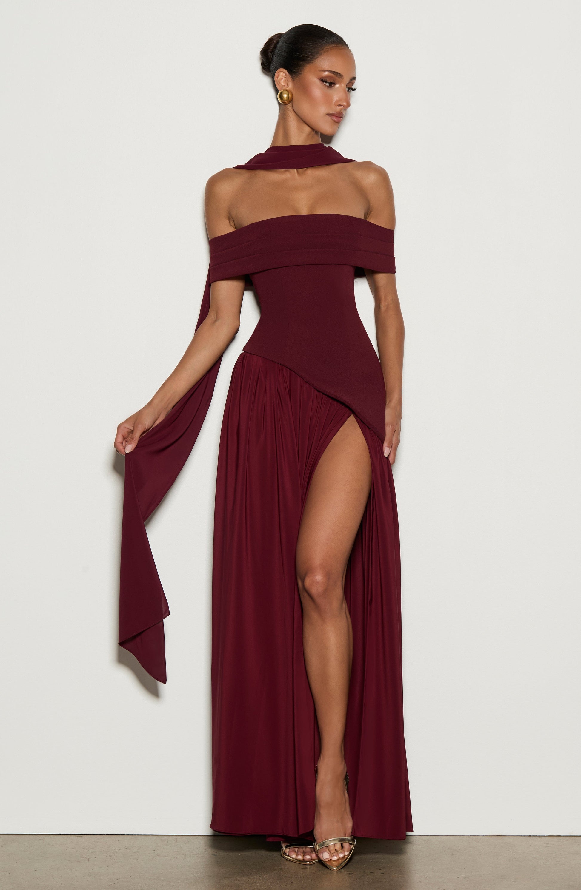 Delilah Maxi Dress Cherry Lacquer