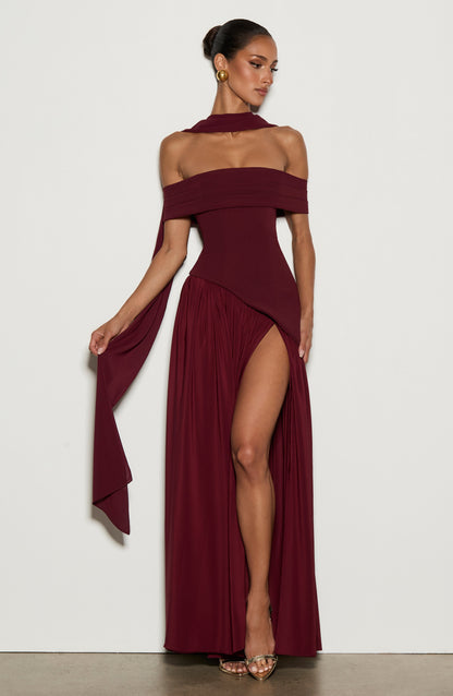 Delilah Maxi Dress Cherry Lacquer