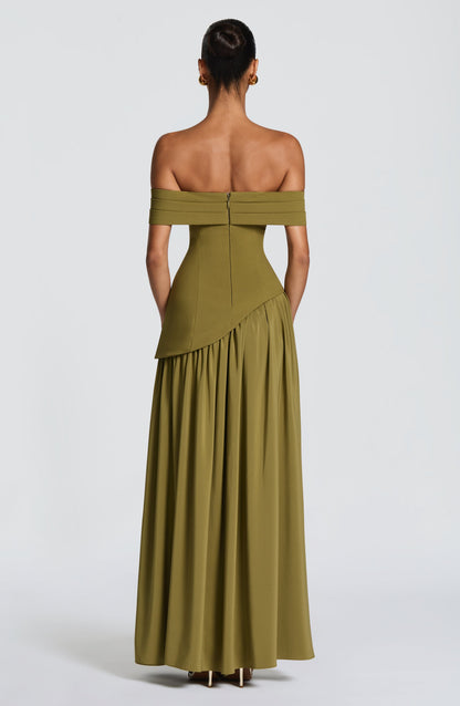 Delilah Maxi Dress Deep Olive