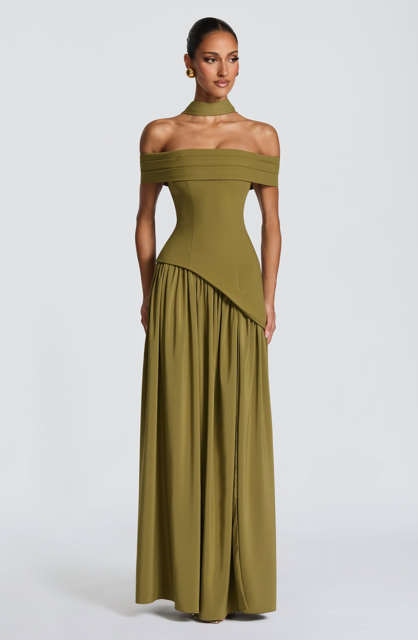 Delilah Maxi Dress Deep Olive