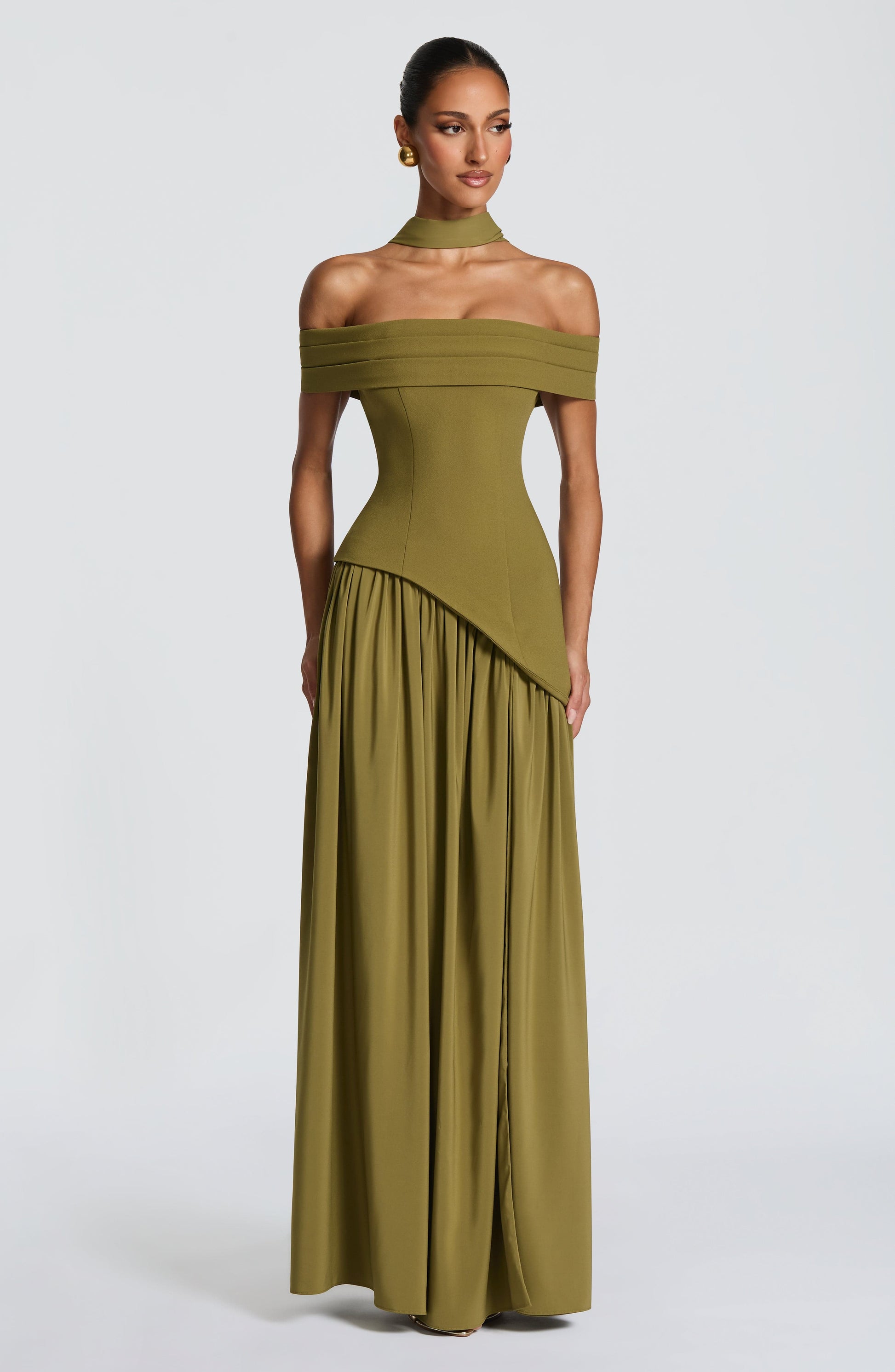 Delilah Maxi Dress Deep Olive