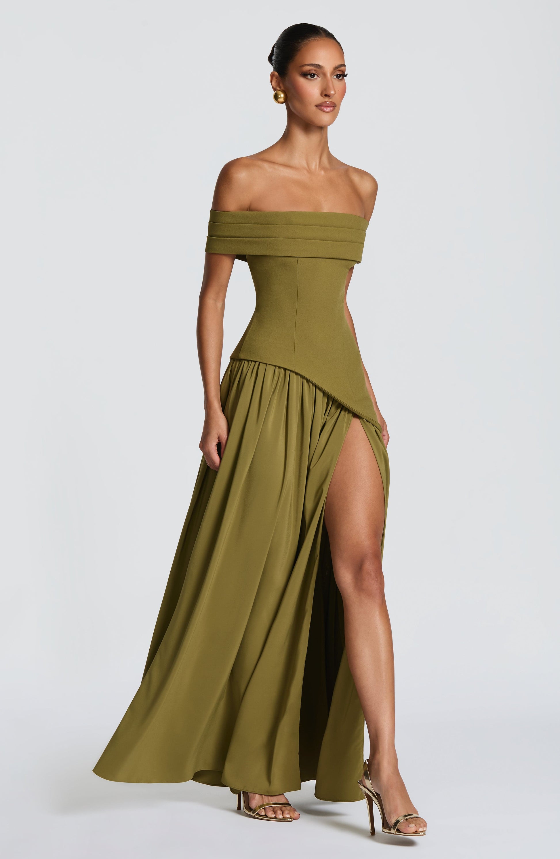 Delilah Maxi Dress Deep Olive