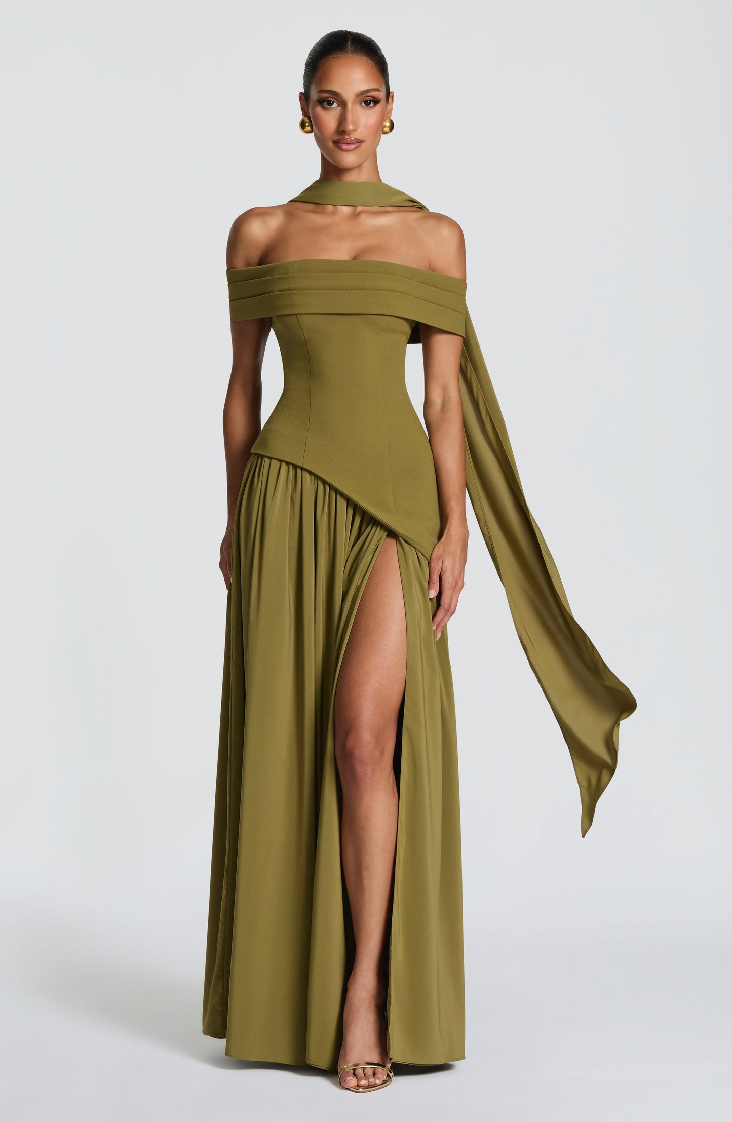 Delilah Maxi Dress Deep Olive