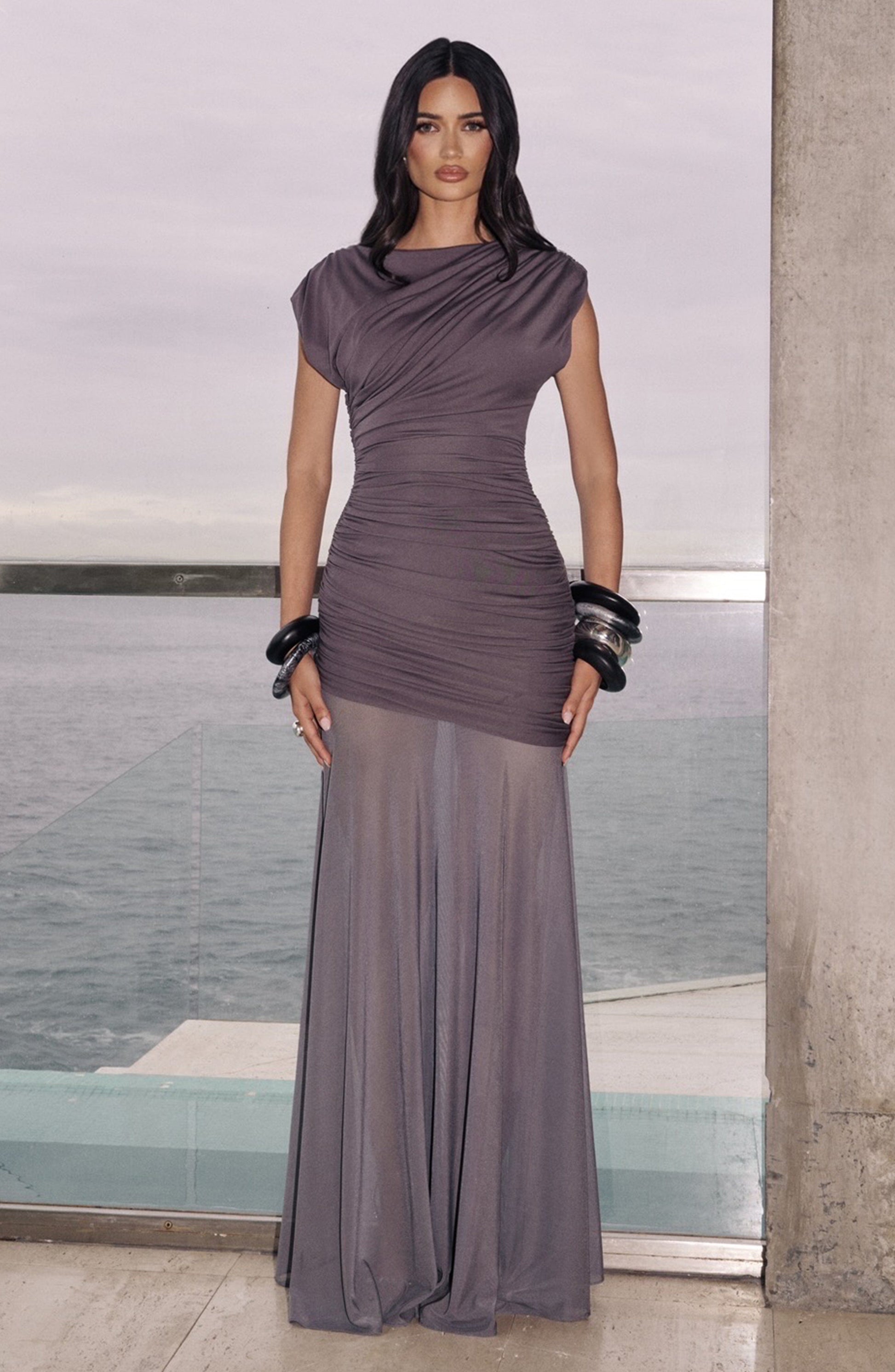 Demelza Maxi Dress Charcoal