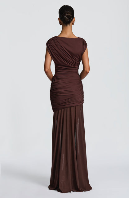 Demelza Maxi Dress Plum Brown